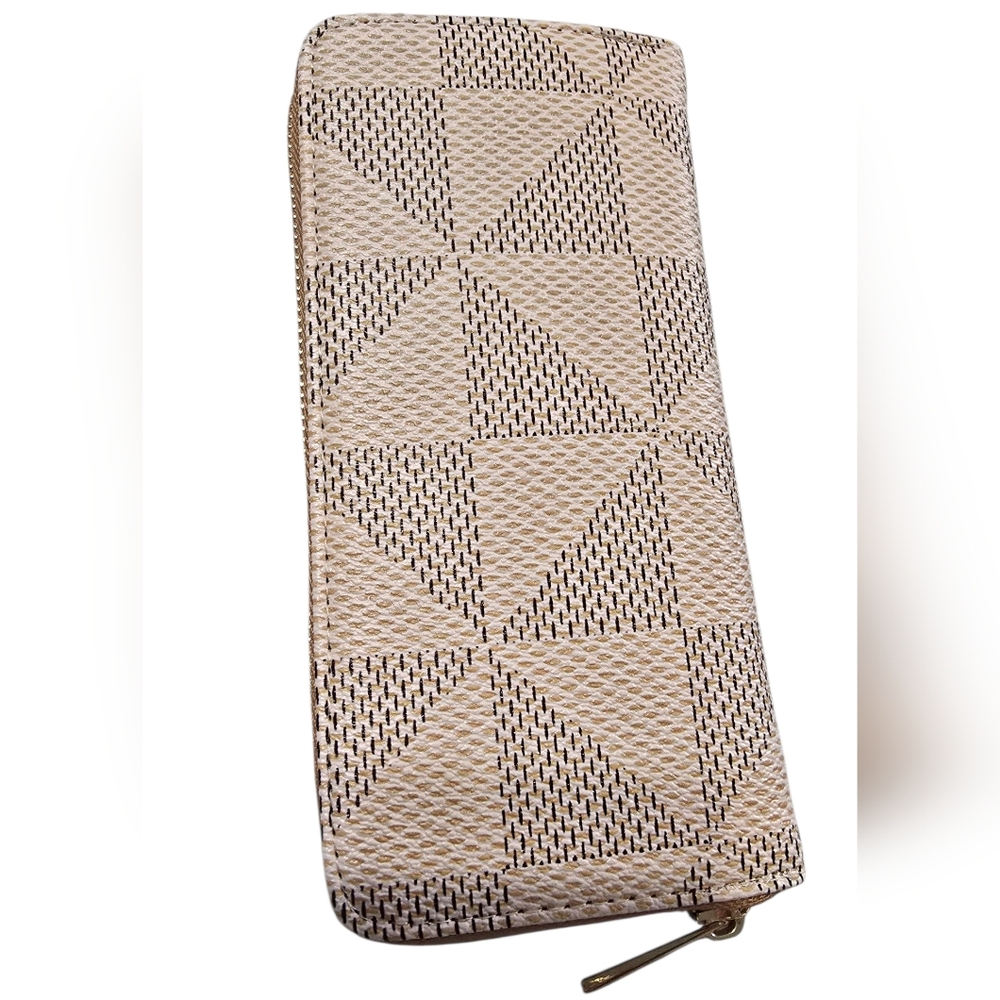 Chic Beige Geometric Women's Wallet